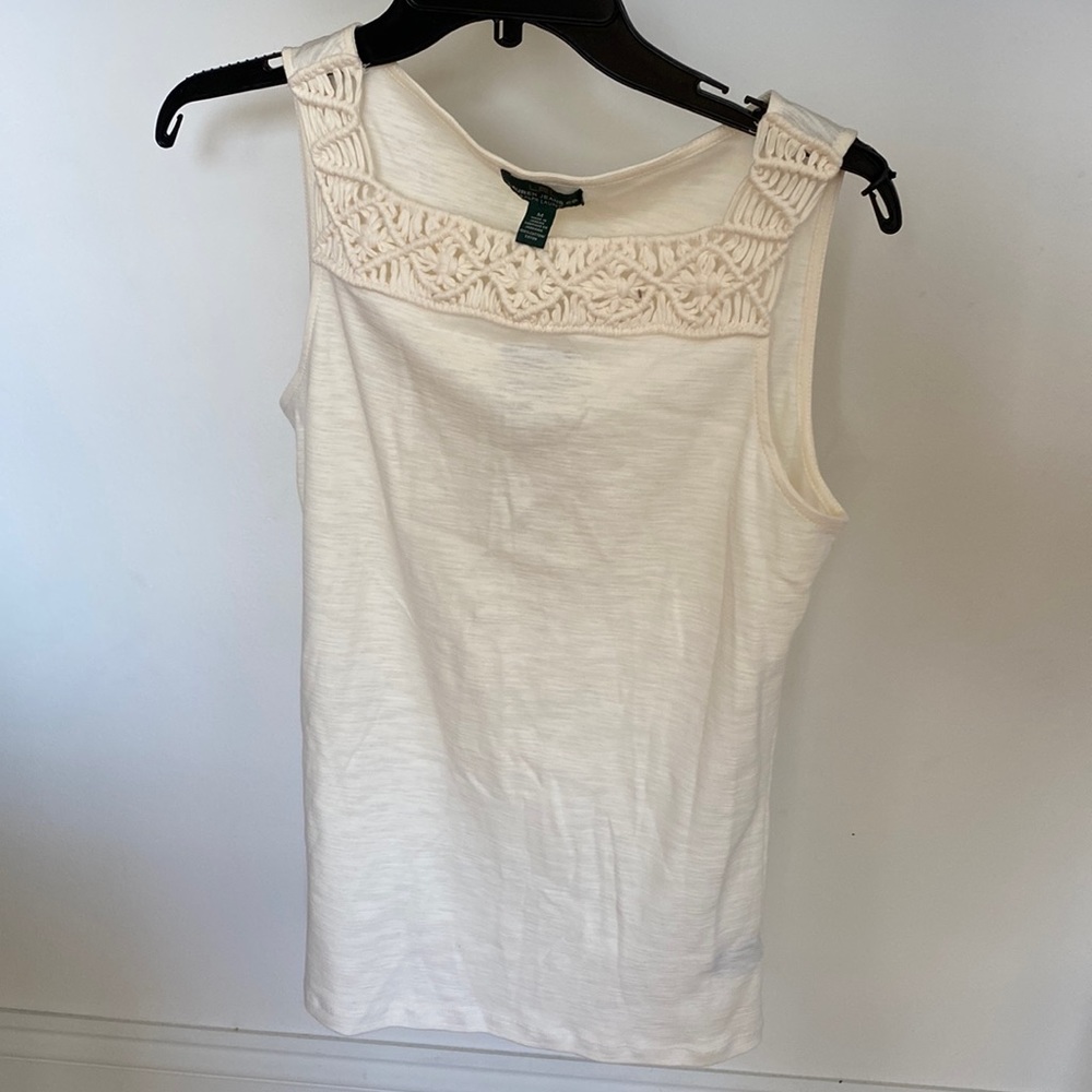 NWT Ralph Lauren crochet tank top, size M